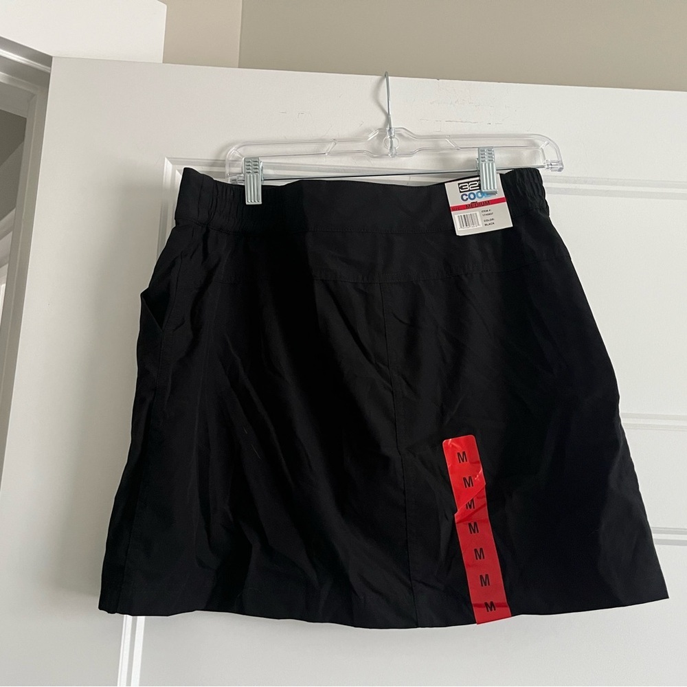 32 Degrees Cool Black Athletic Skort Zipper Pocket & Elastic Waistband M NWT - Picture 2 of 9